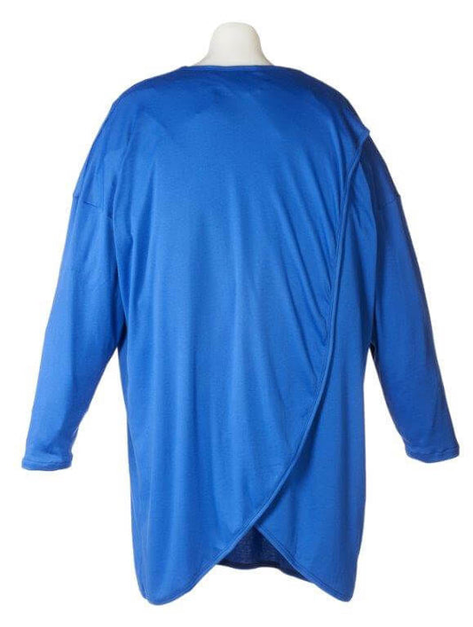 Unisex bariatric nightshirt - view of back with petal back split opening