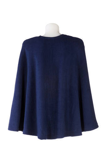 Long daywear polar fleece poncho - view from back