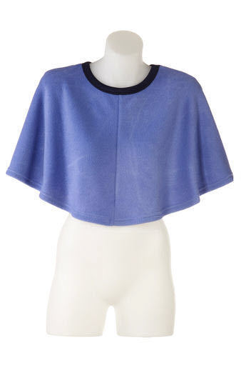 Short polar fleece poncho for daytime wear