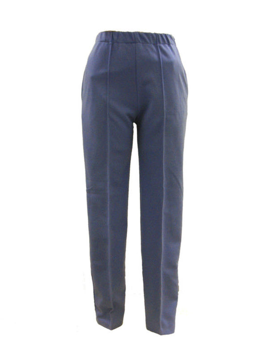 Classic women's pants in wisteria blue, with elasticated waist