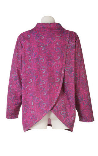 Women's long sleeved polo shirt - view of the petal back split opening