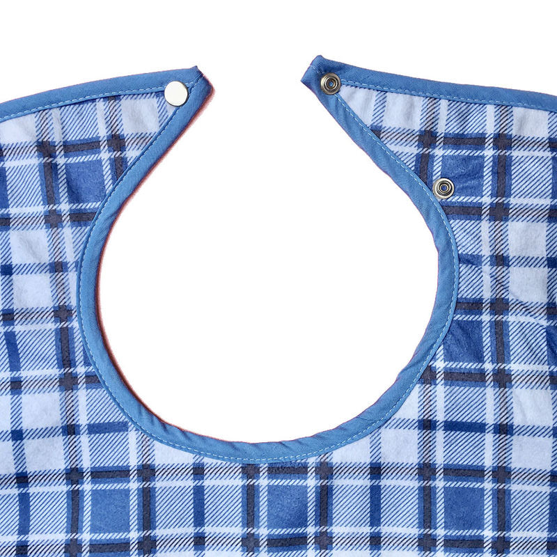 Close-up of the bib opening and fastener