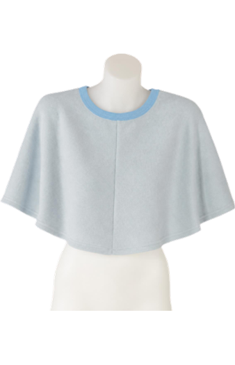 Short polar fleece poncho for daytime wear