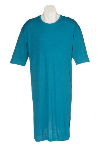 Men's short-sleeved nightshirt shown in azure