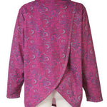 Women's long sleeved polo shirt - view of the petal back split opening