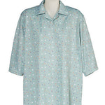 Women's short-sleeved polo shirt, light blue with dots